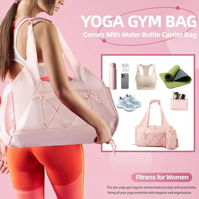 Yoga Mat Bag with Shoe Compartment and Wet Pocket - Versatile Gym Tote with Yoga Strap for Travel and Fitness Essentials