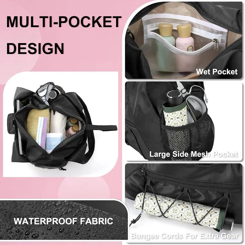 Yoga Mat Bag with Shoe Compartment and Wet Pocket - Versatile Gym Tote with Yoga Strap for Travel and Fitness Essentials